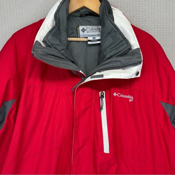 Columbia Jacket Mens XL Red Waterproof Interchange Hooded Winter Coat Outdoors - Picture 3 of 11